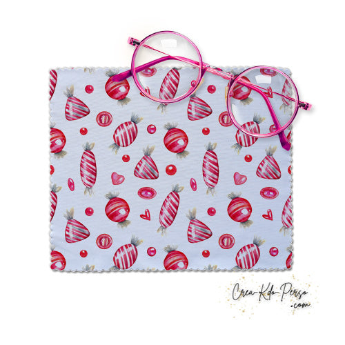 Essuie-lunette Chiffonnette motif Bonbons rouges en vrac