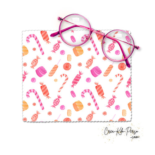 Essuie-lunette Chiffonnette motif Bonbons acidulés en vrac