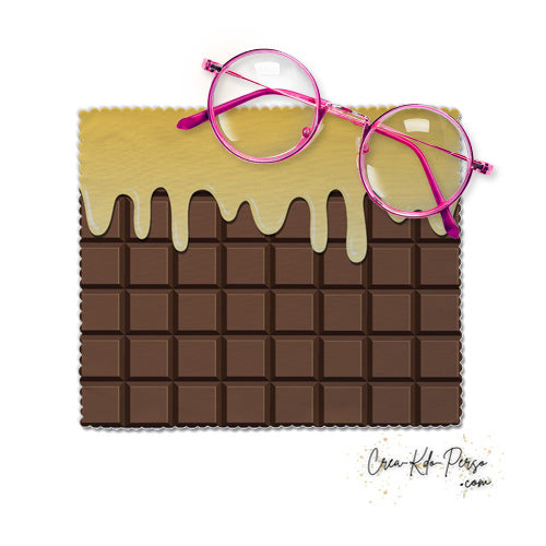 Essui-lunette Chiffonnette motif Tablette de chocolat fondante