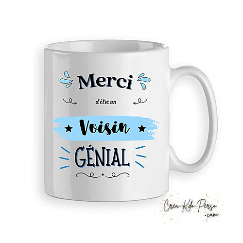 Mug Merci pour voisin voisine cadeau de remerciement personnalisé