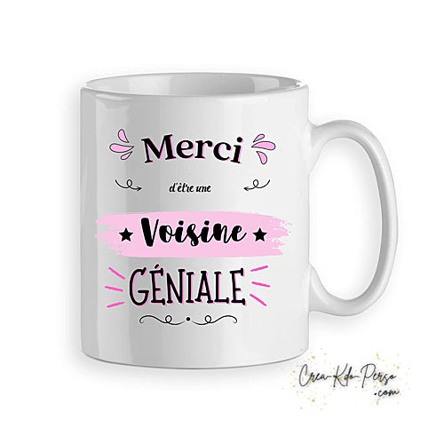 Mug Merci pour voisin voisine cadeau de remerciement personnalisé