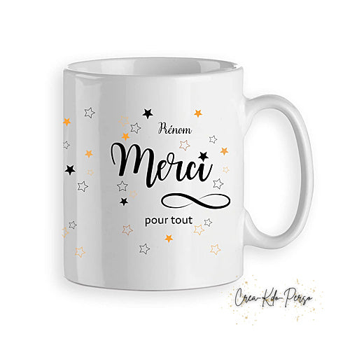 Mug Merci infiniment pour tout cadeau de remerciement personnalisé