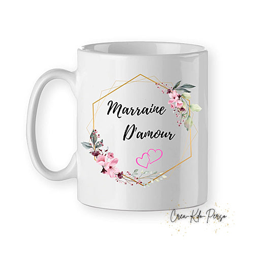 Mug cadeau Marraine d'amour personnalisé