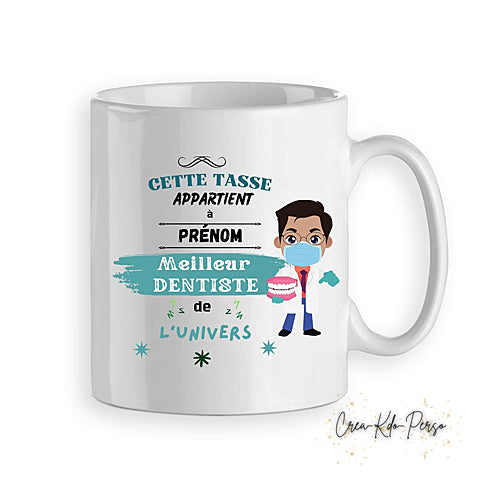Mug Dentiste meilleur de l'univers personnalisé (modèle1)