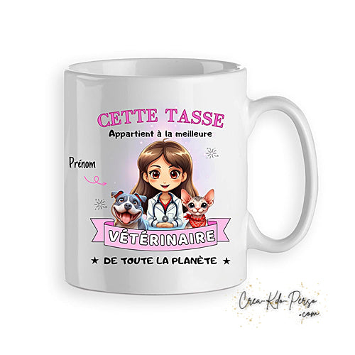 Mug meilleur Vétérinaire de la planète personnalisé
