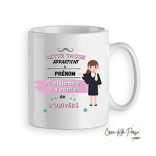 Mug avocat avocate meilleur de l'univers personnalisé