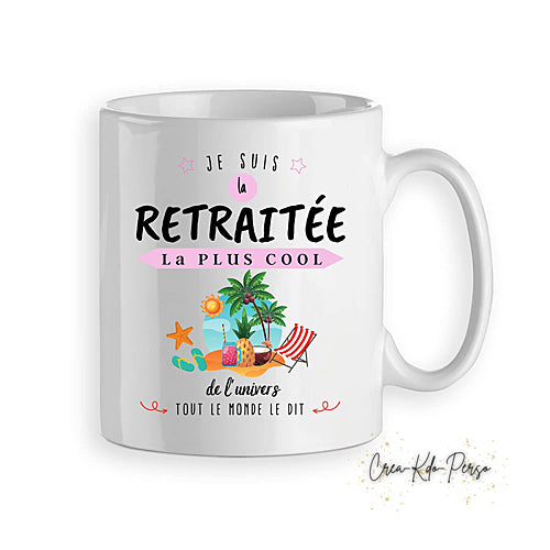 Mug cadeau départ en retraite profite à fond personnalisé