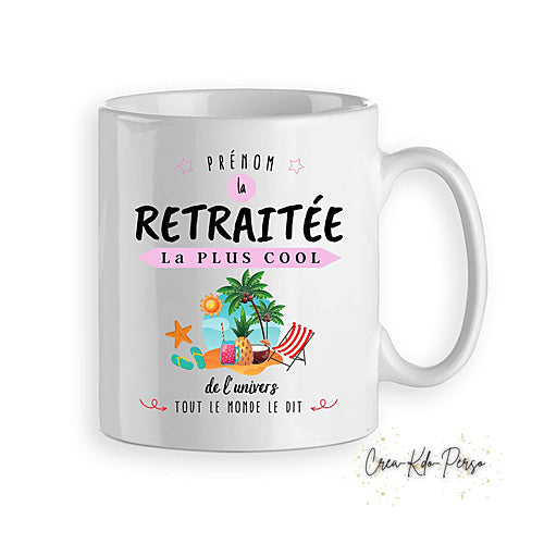 Mug cadeau départ en retraite profite à fond personnalisé