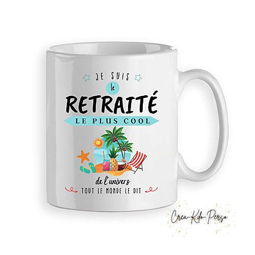 Mug cadeau départ en retraite profite à fond personnalisé