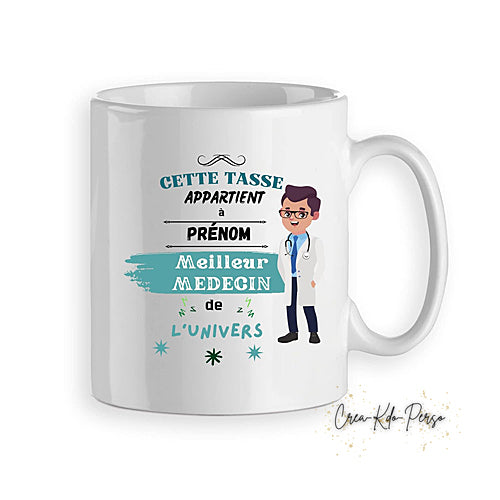 Mug Médecin Docteur meilleur de l'univers personnalisé (modèle2)