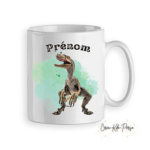 Mug cadeau Dinosaure vélociraptor raptor personnalisé