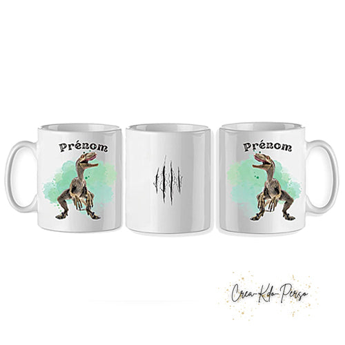 Mug cadeau Dinosaure vélociraptor raptor personnalisé