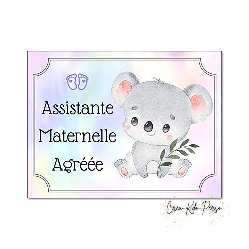 Plaque Assistante maternelle agréée panneau de porte nounou nourrice