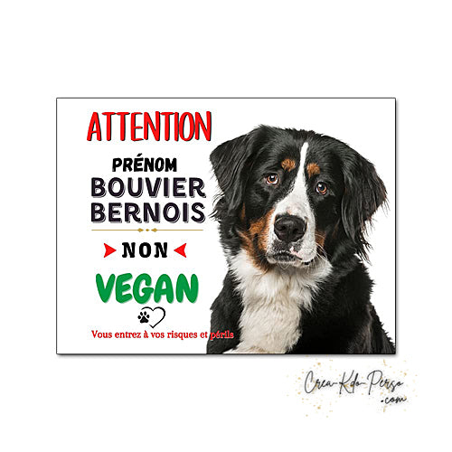 Plaque Bouvier Bernois Attention au chien Panneau de portail je monte la garde
