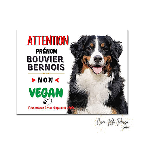 Plaque Bouvier Bernois Attention au chien Panneau de portail je monte la garde