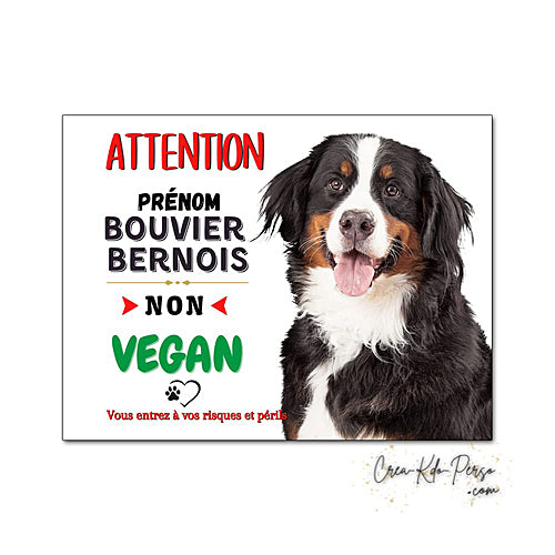 Plaque Bouvier Bernois Attention au chien Panneau de portail je monte la garde