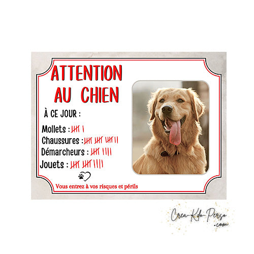 plaque attention au chine personnalisée photo