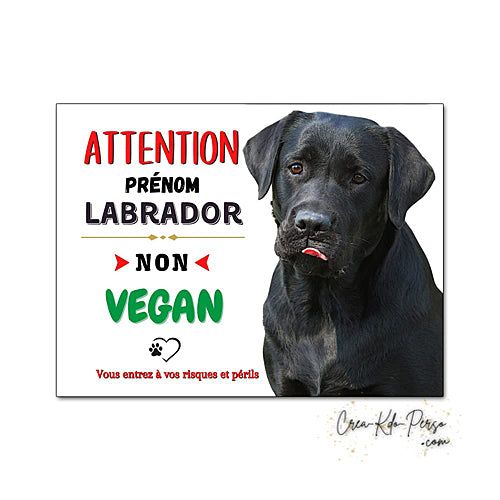 Plaque de portail labrador Attention au chien panneau je monte la garde