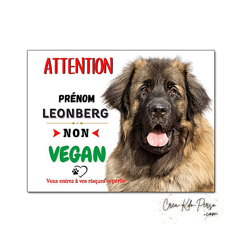 Plaque Leonberg Attention au chien panneau de portail