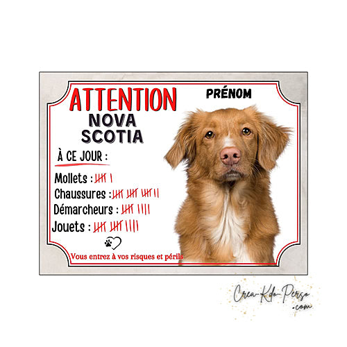 Plaque de portail nova scotia Attention au chien panneau je monte la garde