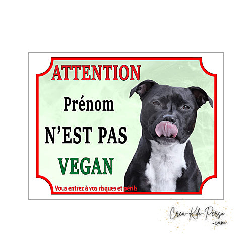 Plaque de portail staffie Attention au chien panneau je monte la garde