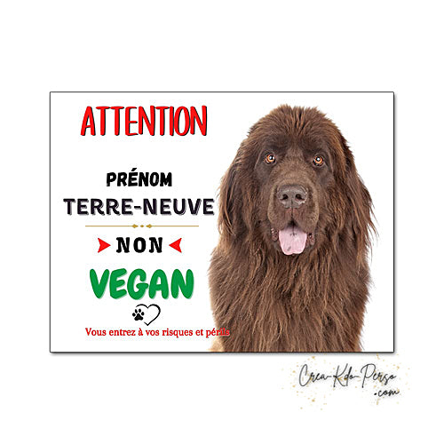 Plaque de portail terre neuve Attention au chien panneau je monte la garde