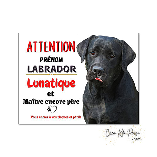 Plaque de portail labrador Attention au chien panneau je monte la garde