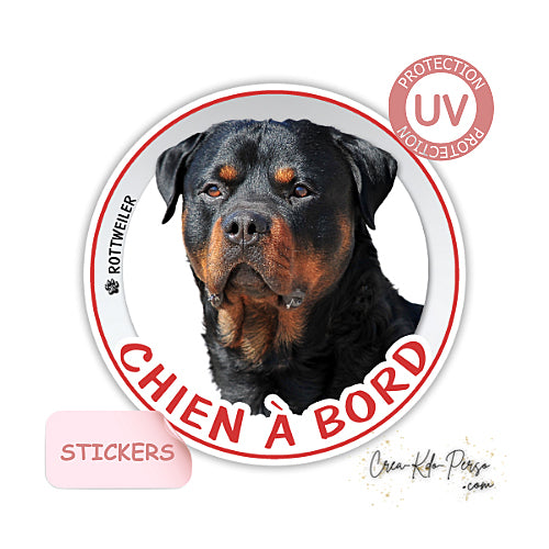 sticker chien à bord autocollant voiture rottweiler