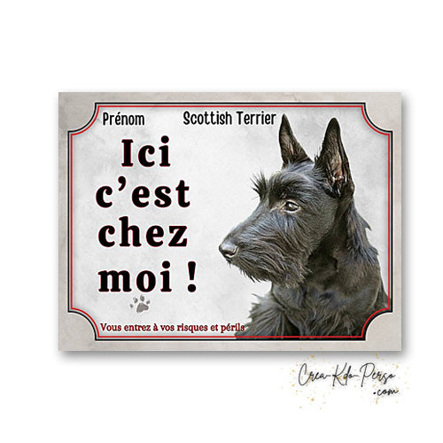 Plaque Scottish Attention au chien panneau de portail je monte la garde