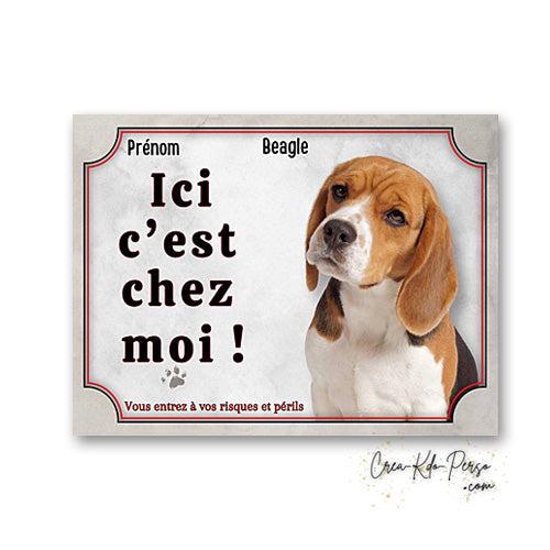 Plaque beagle Attention au chien panneau de portail je monte la garde