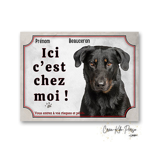 Plaque beauceron Attention au chien panneau de portail je monte la garde