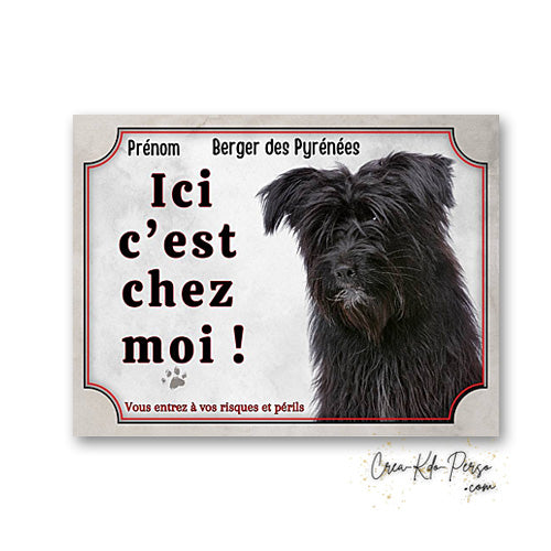 Plaque berger des pyrenees Attention au chien panneau de portail je monte la garde