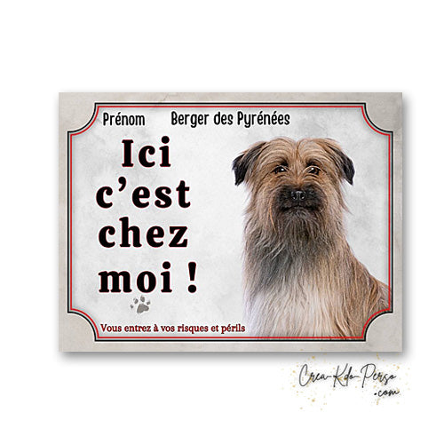 Plaque berger des pyrenees Attention au chien panneau de portail je monte la garde