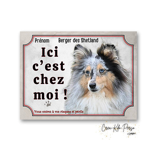 Plaque berger des shetland Attention au chien panneau de portail je monte la garde