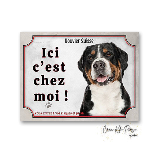 Plaque bouvier suisse Attention au chien panneau de portail je monte la garde