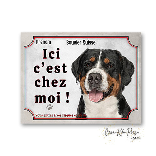 Plaque bouvier suisse Attention au chien panneau de portail je monte la garde