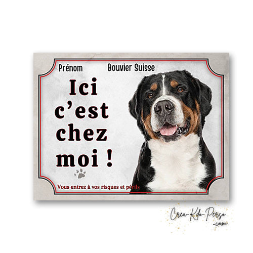 Plaque bouvier suisse Attention au chien panneau de portail je monte la garde