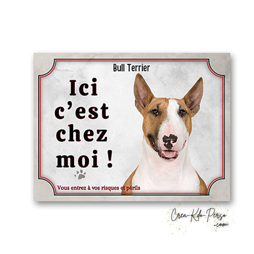 Plaque bull terrier Attention au chien panneau de portail je monte la garde