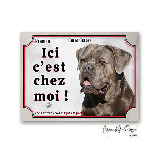 Plaque Cane Corso je monte la garde panneau de portail Attention au chien