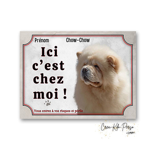 Plaque chow chow Attention au chien panneau de portail je monte la garde