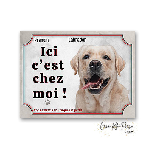 Plaque labrador Attention au chien panneau de portail je monte la garde