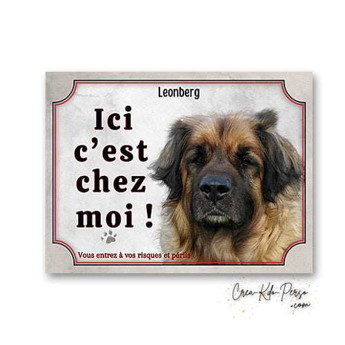 Plaque Leonberg Attention au chien panneau de portail