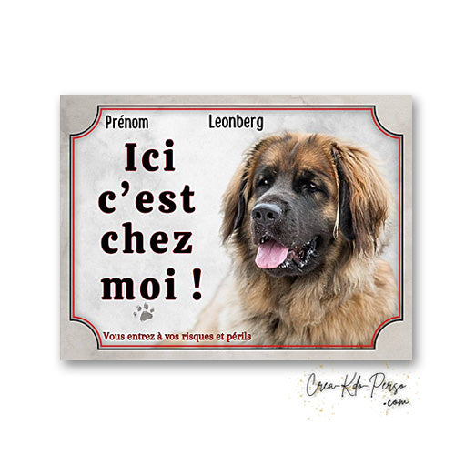 Plaque Leonberg Attention au chien panneau de portail