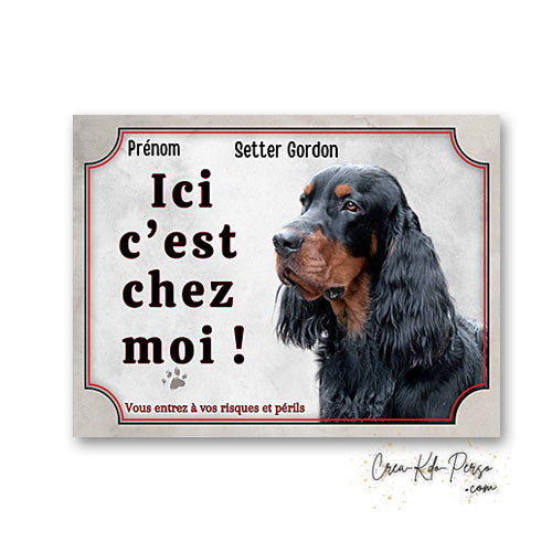 Plaque Setter Attention au chien panneau de portail je monte la garde