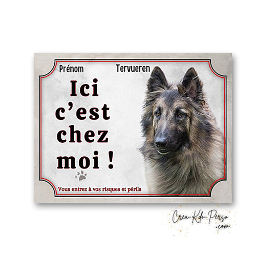 Plaque de portail Tervueren Attention au chien panneau je monte la garde