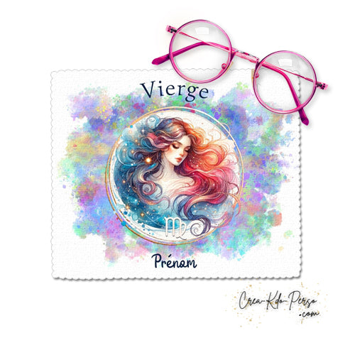 Chiffon à lunettes personnalisé signe astrologique Vierge horoscope
