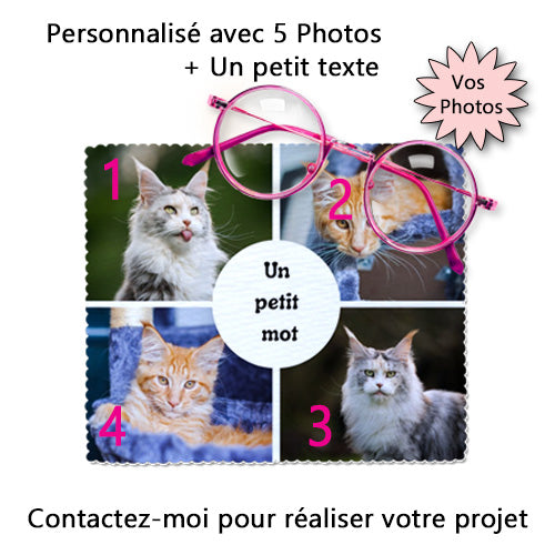 chiffon lunettes personnalisé plusieurs photos