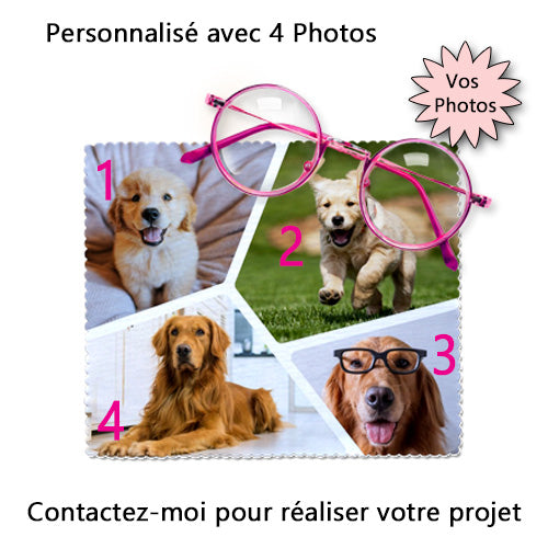 chiffon lunettes personnalisé plusieurs photos