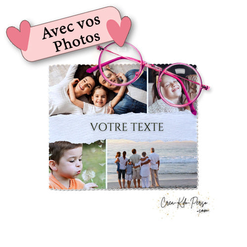 chiffon lunettes personnalisé plusieurs photos