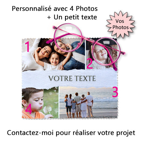 chiffon lunettes personnalisé plusieurs photos